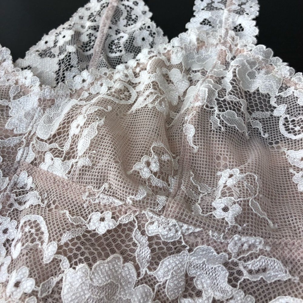 Free People Intimately white lace t strap bra, xs - Picture 4 of 11